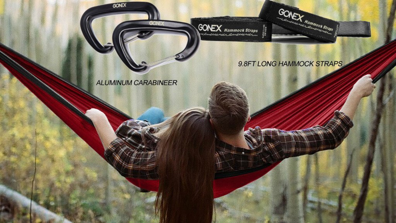 Gonex Camping Hammock + Tree Straps + Carabiners, $22 with code MVJQJDJA